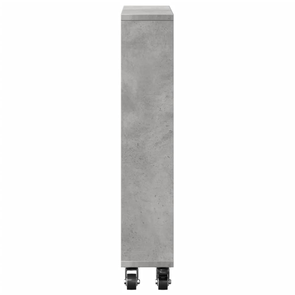 Chariot de rangement étroit gris béton bois d'ingénierie - XIOS