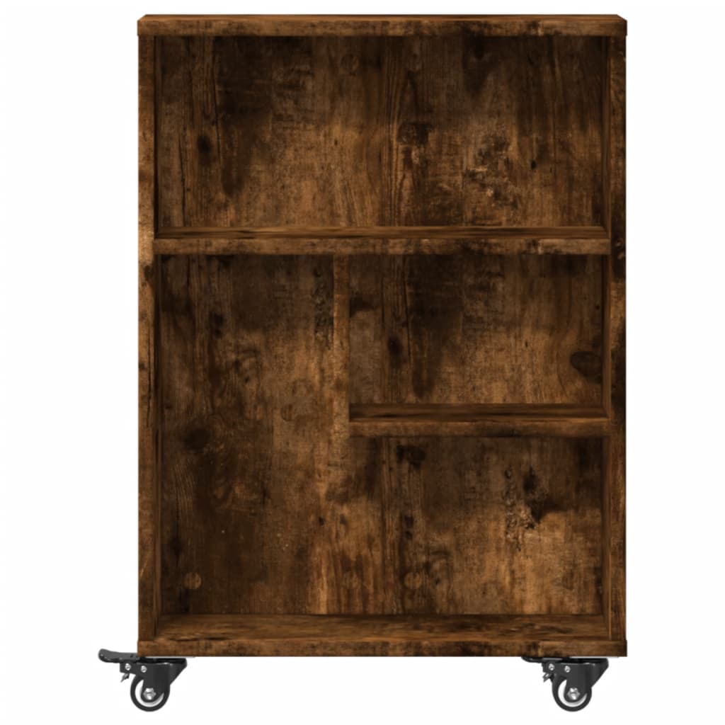 Chariot de rangement étroit chêne fumé bois d'ingénierie - XIOS