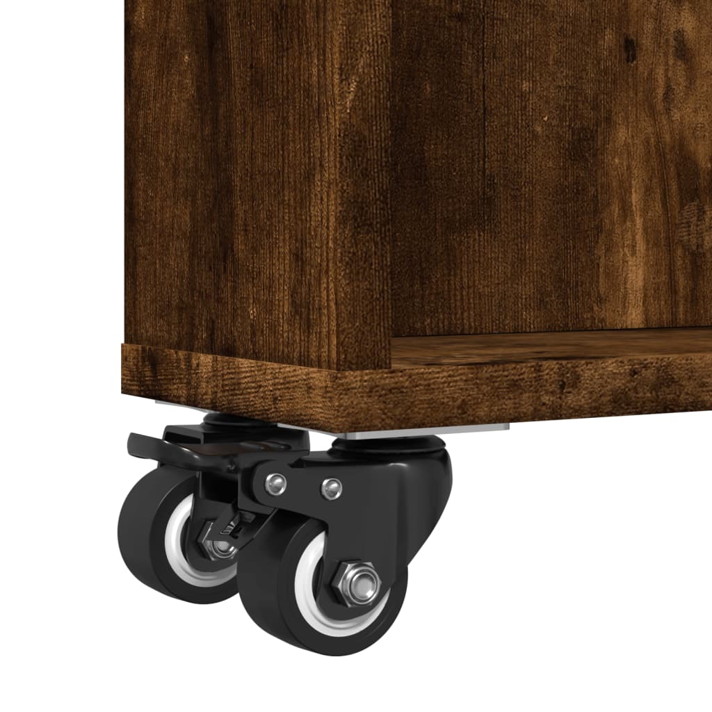 Chariot de rangement étroit chêne fumé bois d'ingénierie - XIOS