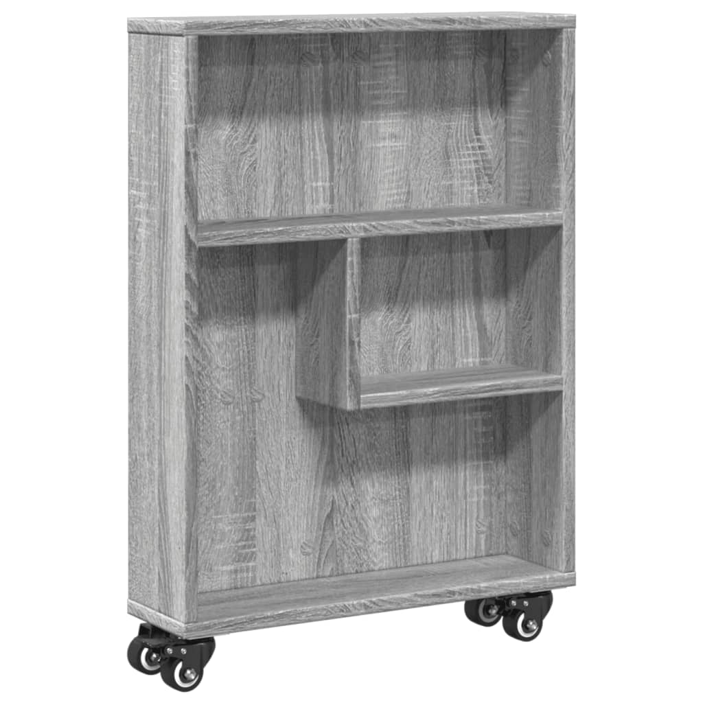 Chariot de rangement étroit sonoma gris bois d'ingénierie - XIOS