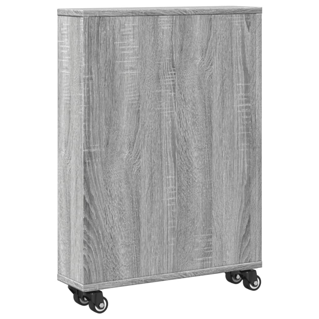 Chariot de rangement étroit sonoma gris bois d'ingénierie - XIOS