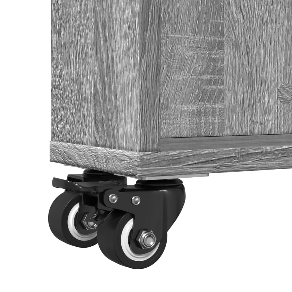Chariot de rangement étroit sonoma gris bois d'ingénierie - XIOS
