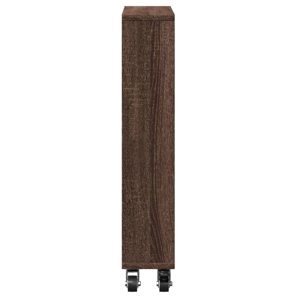 Chariot de rangement étroit chêne marron bois d'ingénierie - XIOS