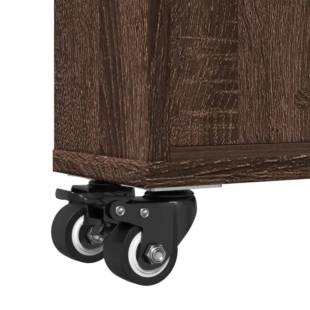 Chariot de rangement étroit chêne marron bois d'ingénierie - XIOS