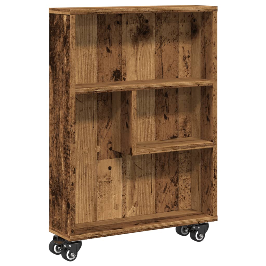 Chariot de rangement étroit vieux bois bois d'ingénierie - XIOS
