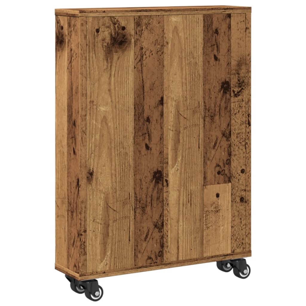 Chariot de rangement étroit vieux bois bois d'ingénierie - XIOS