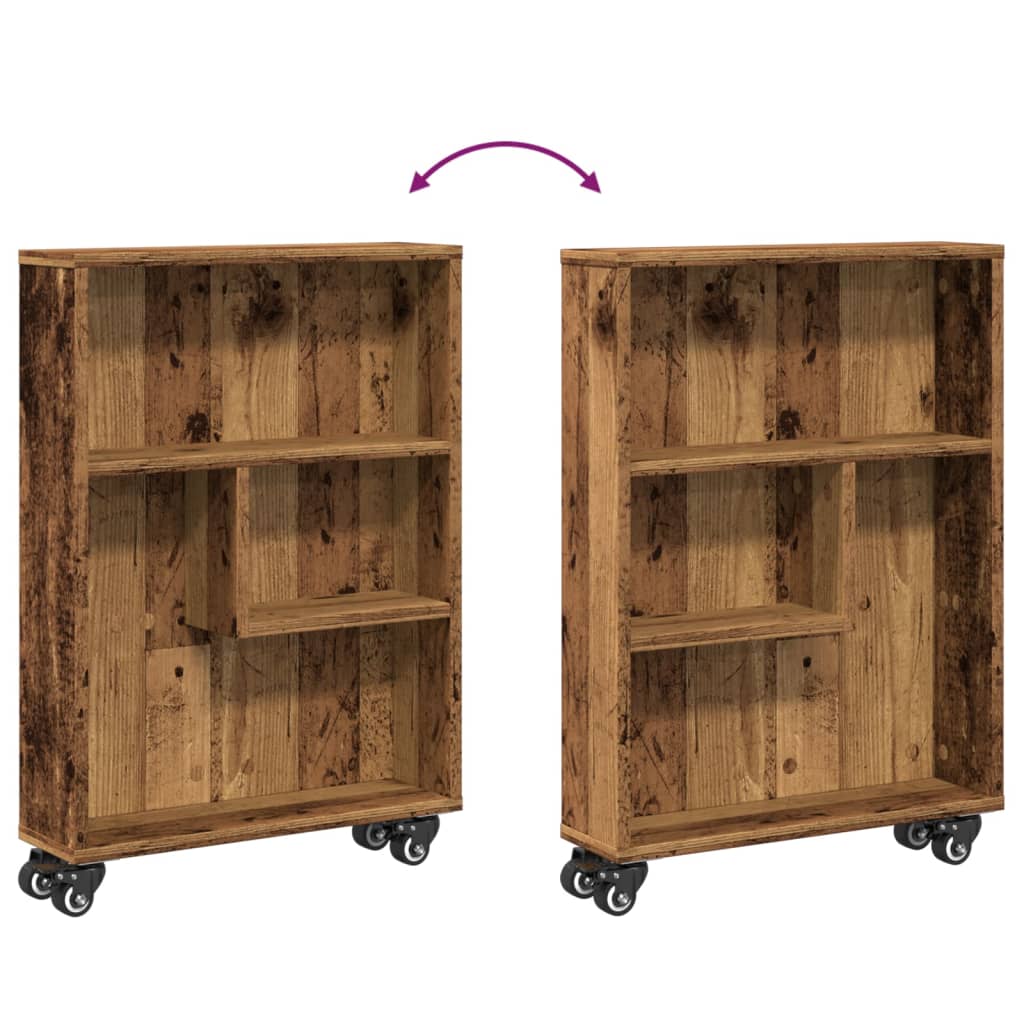 Chariot de rangement étroit vieux bois bois d'ingénierie - XIOS