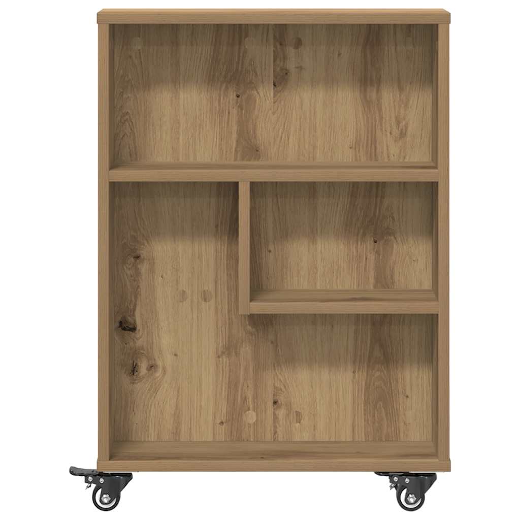 Chariot de rangement étroit chêne artisanal bois d'ingénierie - XIOS