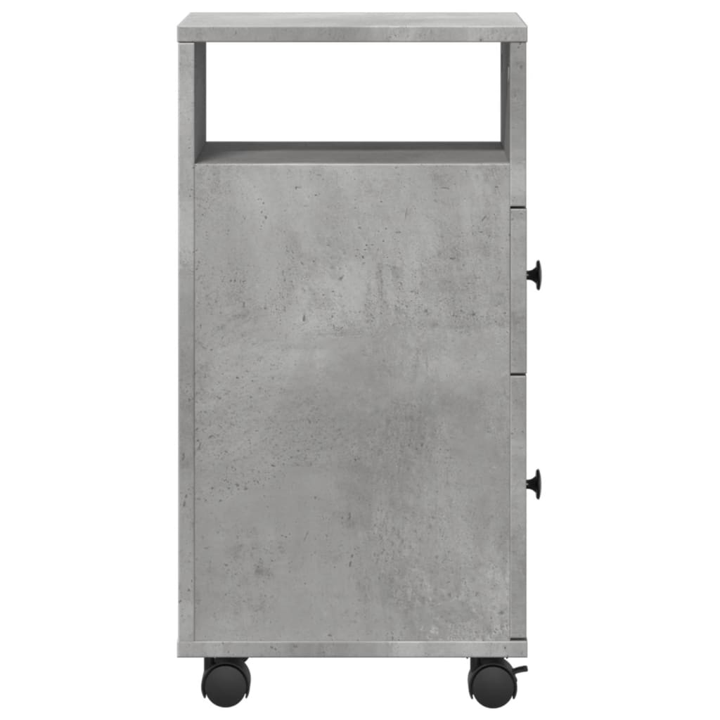 Meuble étroit de salle de bain à roulettes gris béton Casiers & armoires de rangement vidaXL