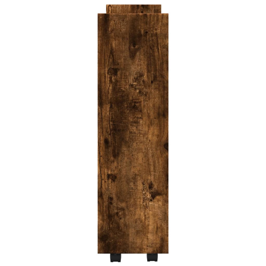 Chariot de rangement étroit 3 niveaux chêne fumé - XIOS