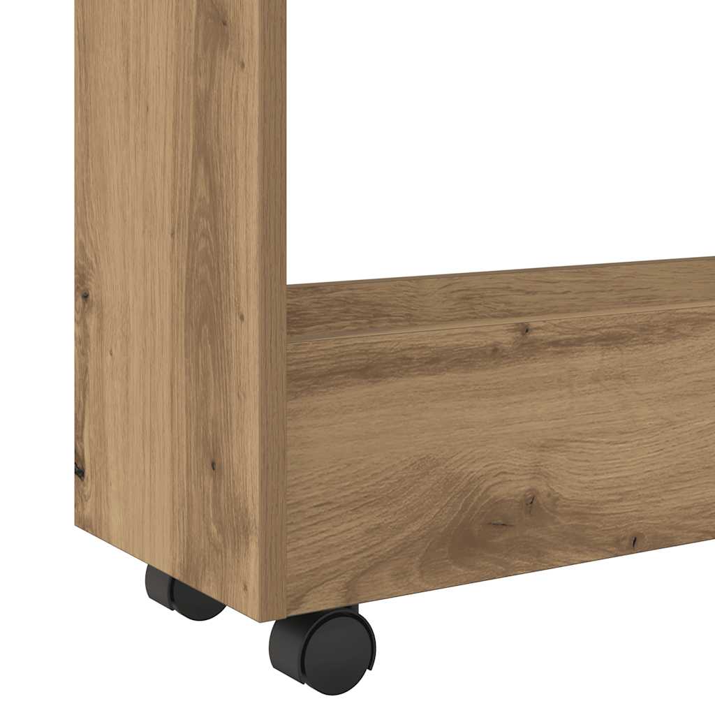 Chariot de rangement étroit 3 niveaux chêne artisanal - XIOS