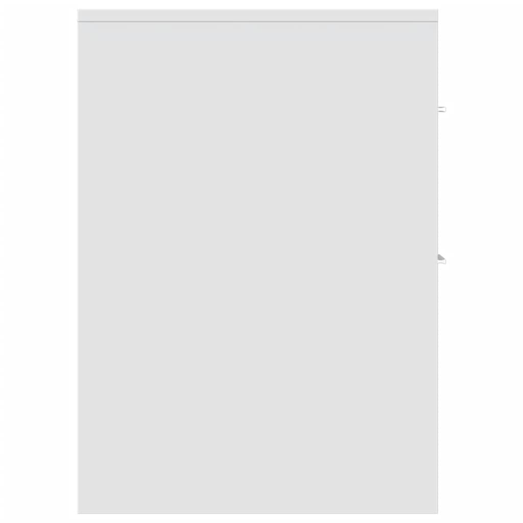Armoire de salle de bain étroite avec roulettes blanc