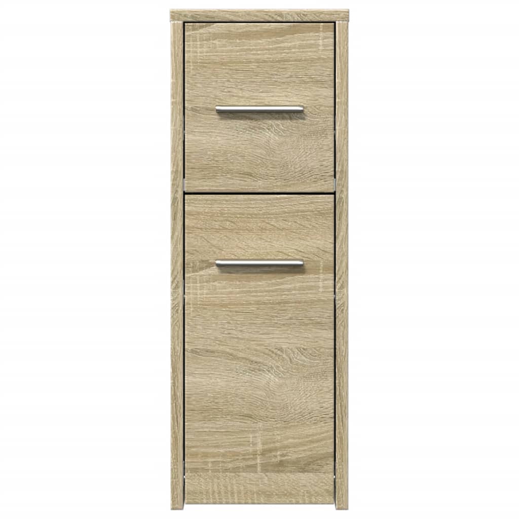 Armoire de salle de bain étroite avec roulettes chêne sonoma