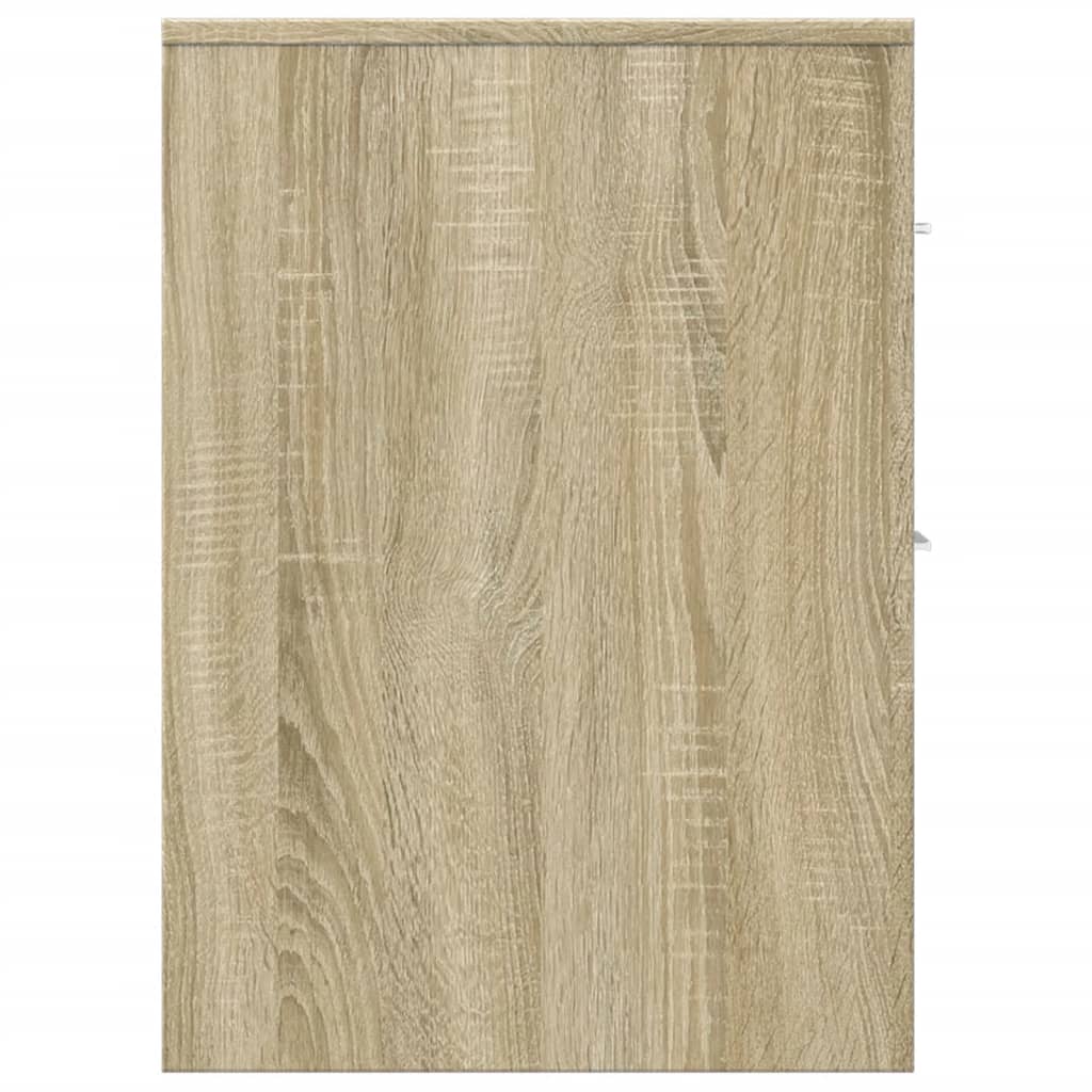 Armoire de salle de bain étroite avec roulettes chêne sonoma