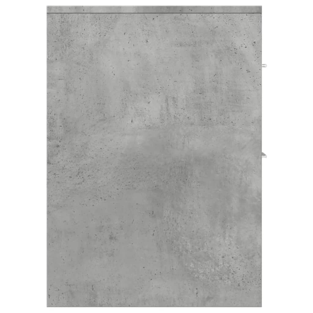 Armoire de salle de bain étroite avec roulettes gris béton