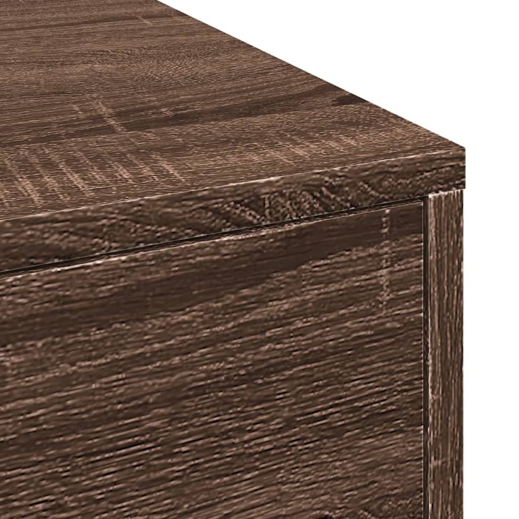 Armoire de salle de bain étroite avec roulettes chêne marron