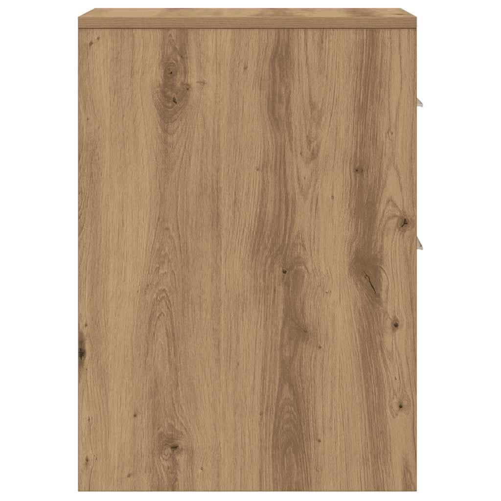 Armoire de salle de bain étroite avec roulettes chêne artisanal - XIOS