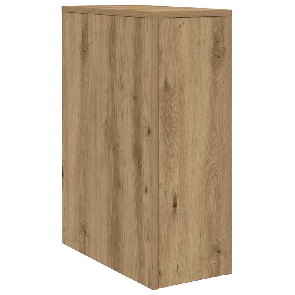 Armoire de salle de bain étroite avec roulettes chêne artisanal - XIOS