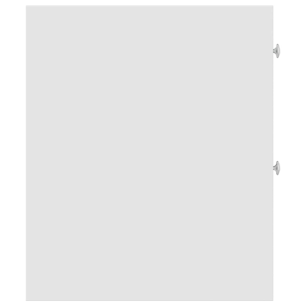 Armoire de salle de bain étroite avec roulettes blanc