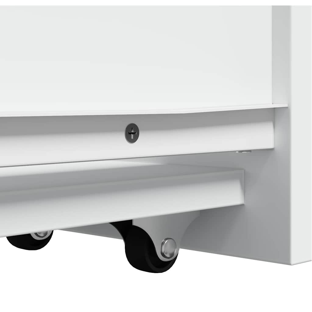 Armoire de salle de bain étroite avec roulettes blanc
