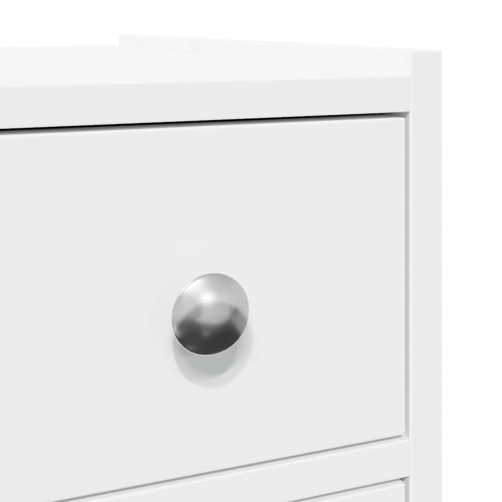 Armoire de salle de bain étroite avec roulettes blanc