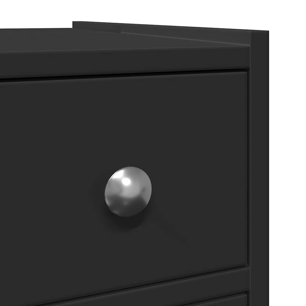 Armoire de salle de bain étroite avec roulettes noir