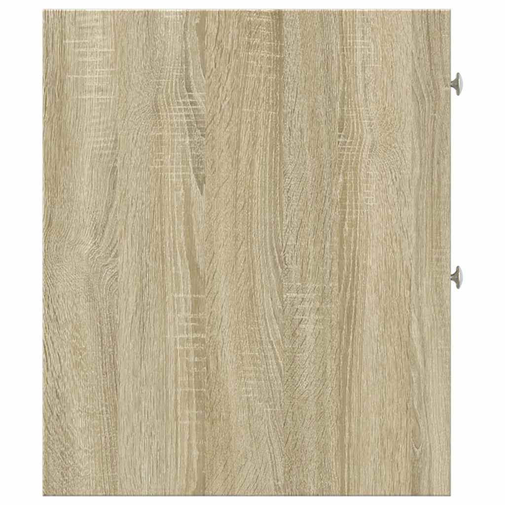 Armoire de salle de bain étroite avec roulettes chêne sonoma