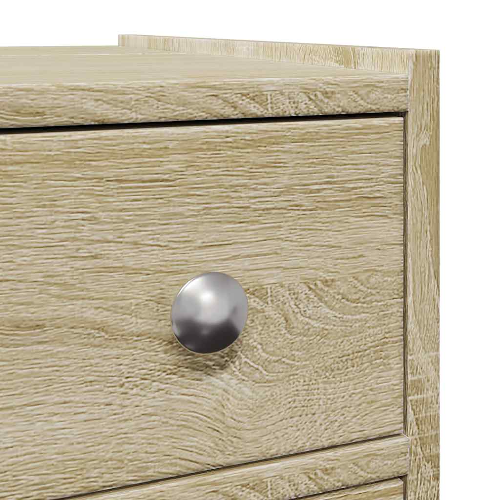 Armoire de salle de bain étroite avec roulettes chêne sonoma