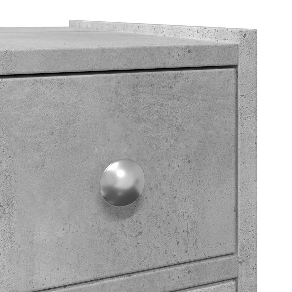 Armoire de salle de bain étroite avec roulettes gris béton