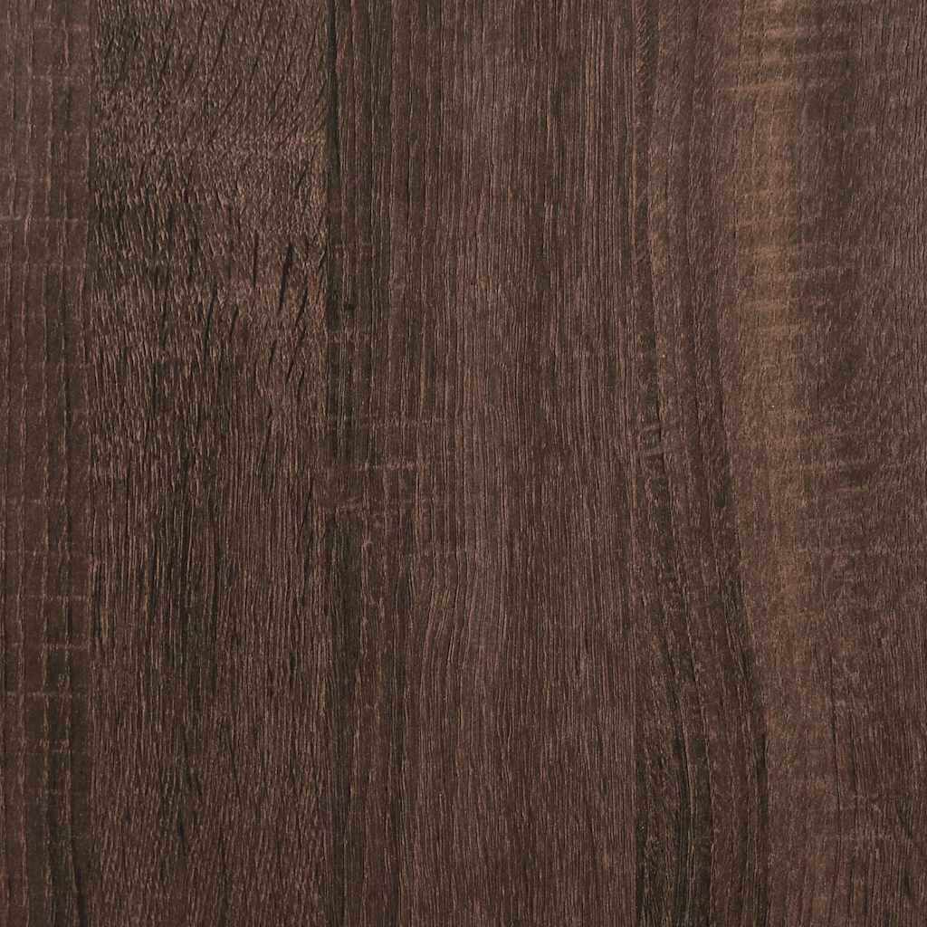 Armoire de salle de bain étroite avec roulettes chêne marron
