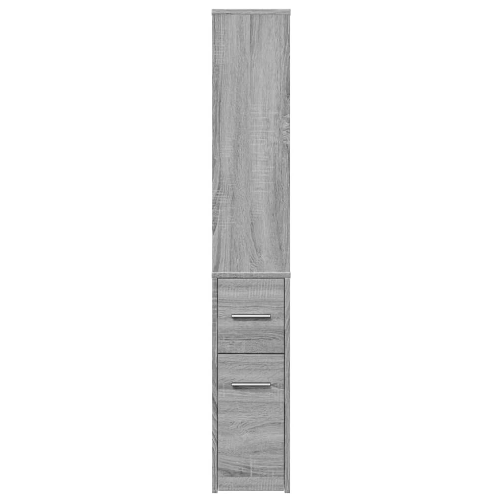 Armoire de salle de bain étroite avec roulettes sonoma gris - XIOS