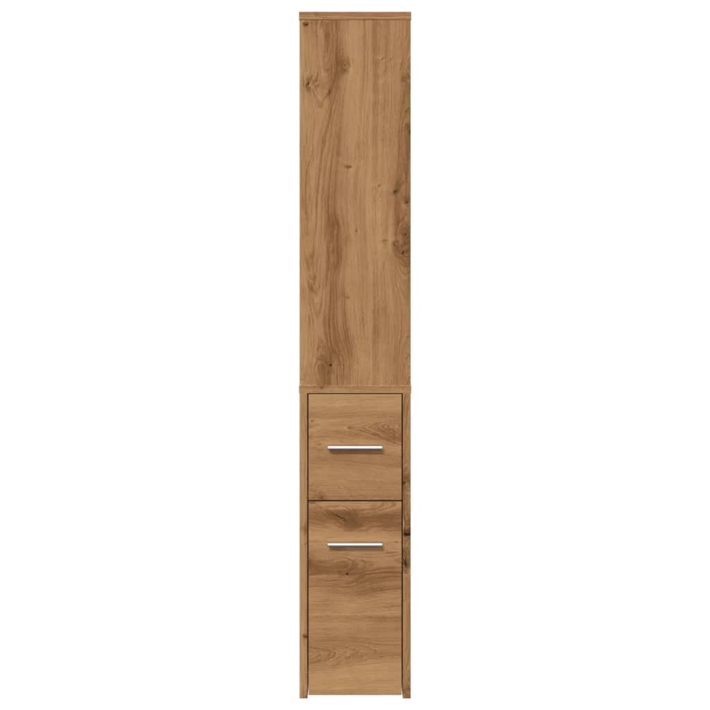 Armoire de salle de bain étroite avec roulettes chêne artisanal Casiers & armoires de rangement vidaXL