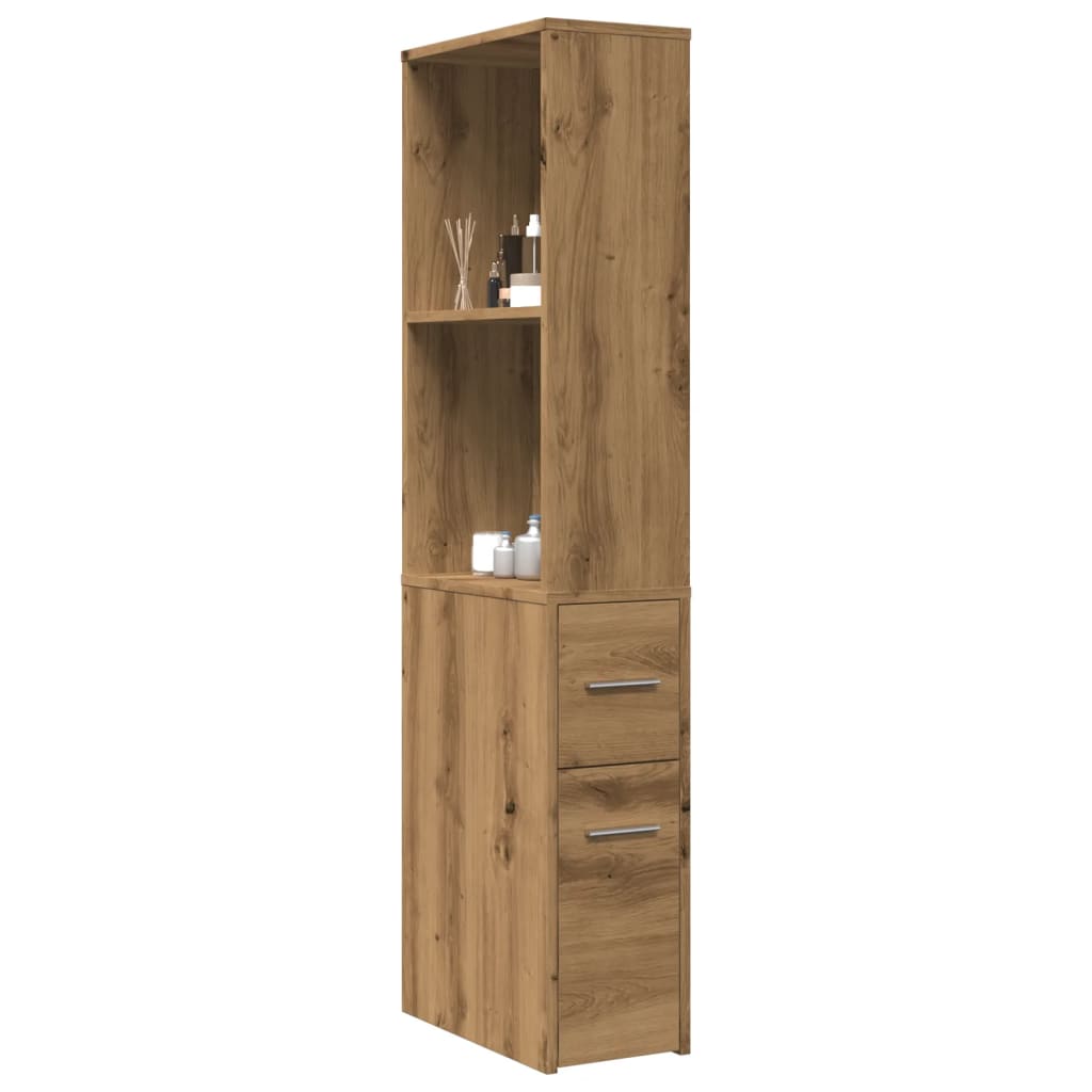 Armoire de salle de bain étroite avec roulettes chêne artisanal Casiers & armoires de rangement vidaXL