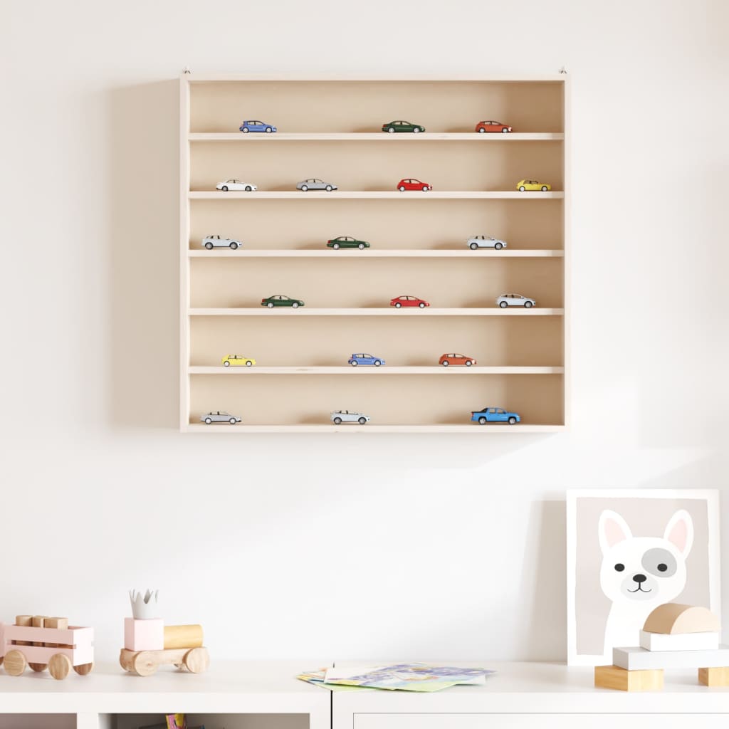 Vitrine de collection en bois avec 6 étagères 60x8,5x55 cm - XIOS