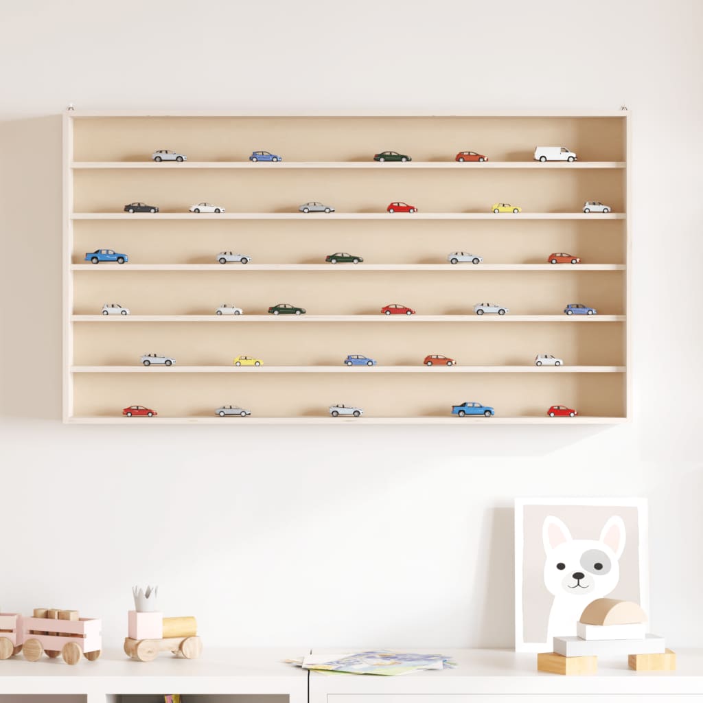 Vitrine de collection en bois avec 6 étagères 100x8,5x55 cm - XIOS
