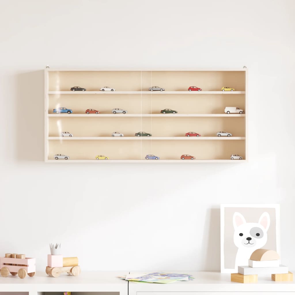 Vitrine de collection en bois avec portes 80x8,5x37 cm - XIOS