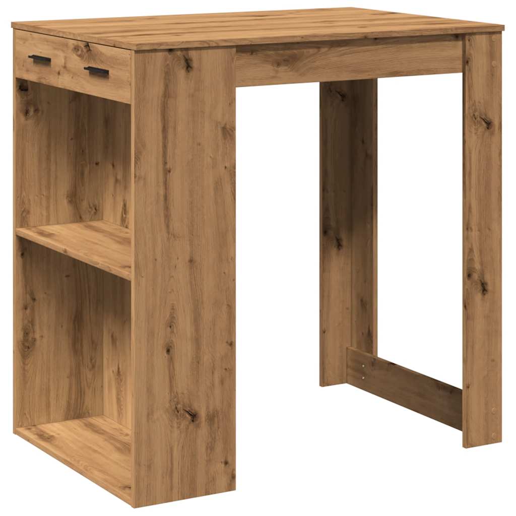 Table de bar chêne artisanal 102x70x103,5 cm bois d'ingénierie - XIOS
