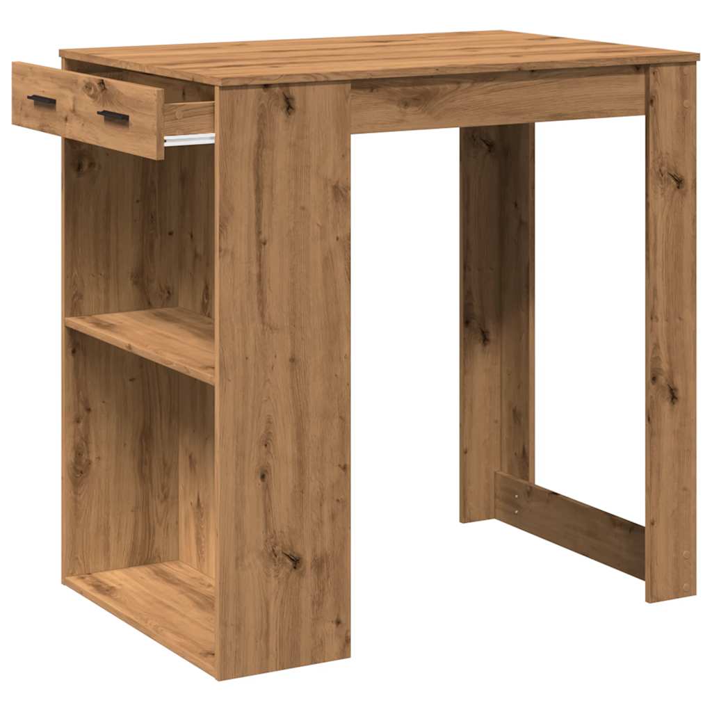 Table de bar chêne artisanal 102x70x103,5 cm bois d'ingénierie - XIOS