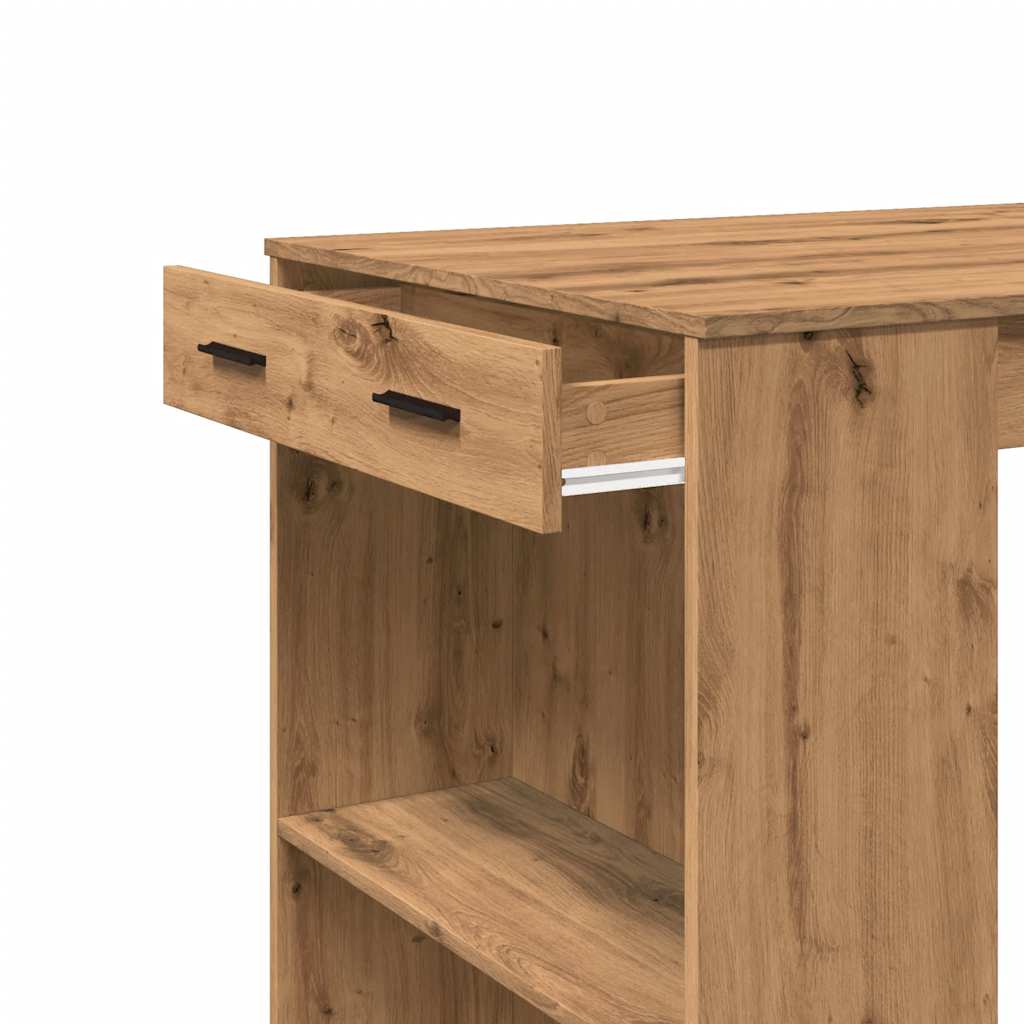 Table de bar chêne artisanal 102x70x103,5 cm bois d'ingénierie - XIOS