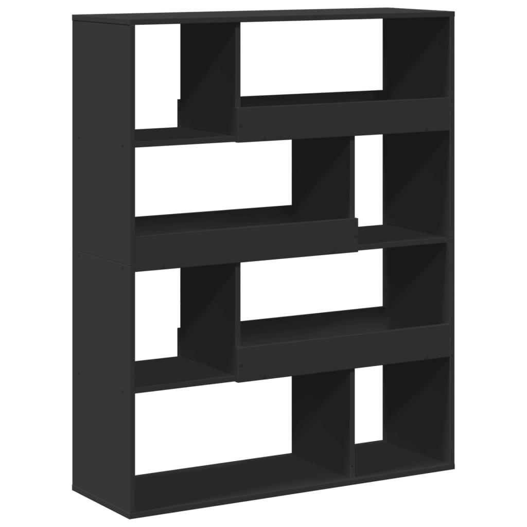 Bibliothèque noir 100x33x125,5 cm bois d'ingénierie - XIOS