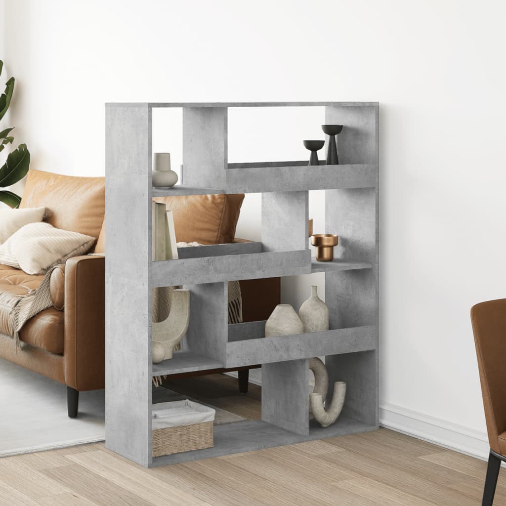 Bibliothèque gris béton 100x33x125,5 cm bois d'ingénierie - XIOS
