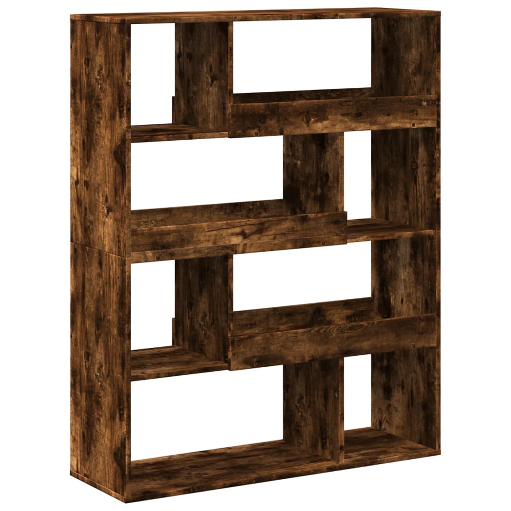 Bibliothèque chêne fumé 100x33x125,5 cm bois d'ingénierie - XIOS