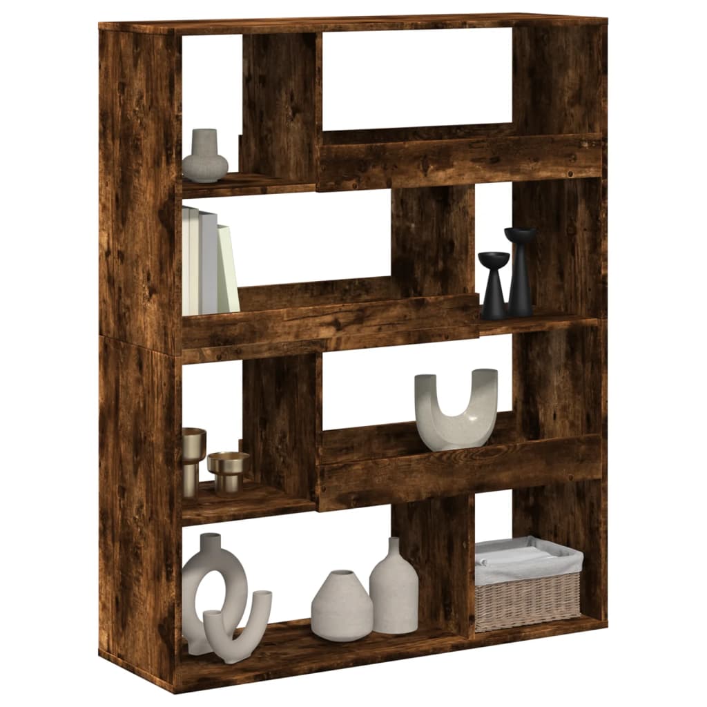 Bibliothèque chêne fumé 100x33x125,5 cm bois d'ingénierie - XIOS