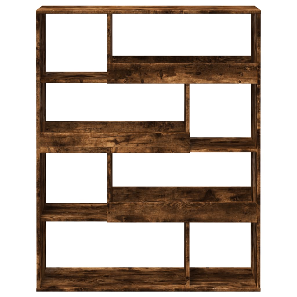 Bibliothèque chêne fumé 100x33x125,5 cm bois d'ingénierie - XIOS