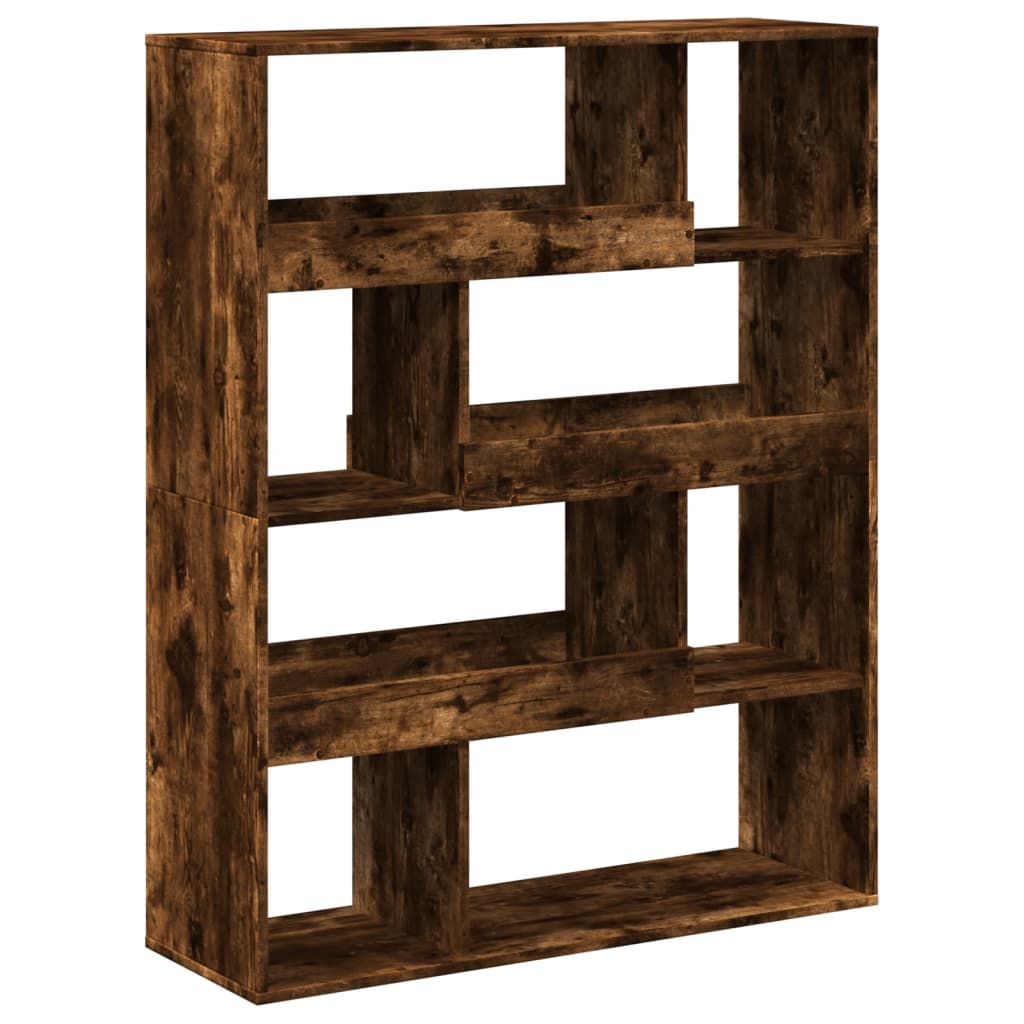 Bibliothèque chêne fumé 100x33x125,5 cm bois d'ingénierie - XIOS