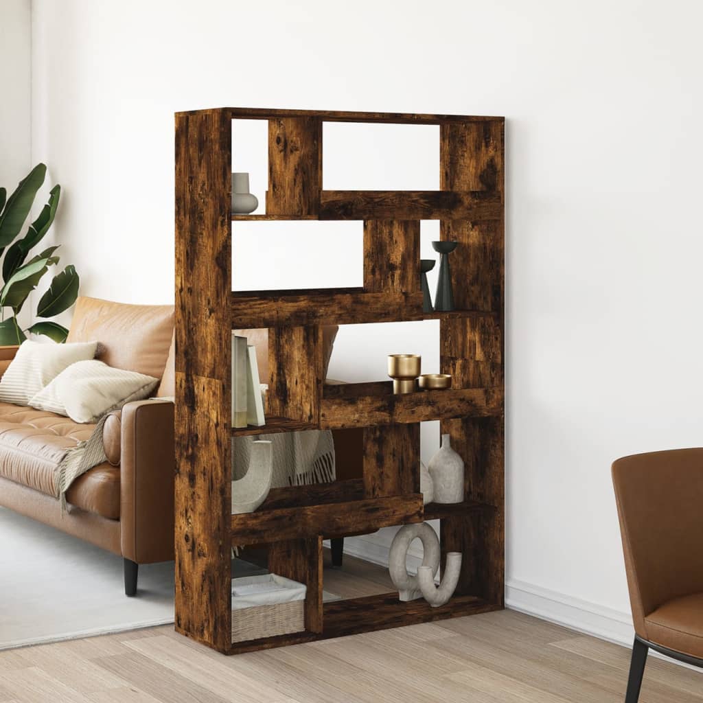Bibliothèque chêne fumé 100x33x156,5 cm bois d'ingénierie - XIOS