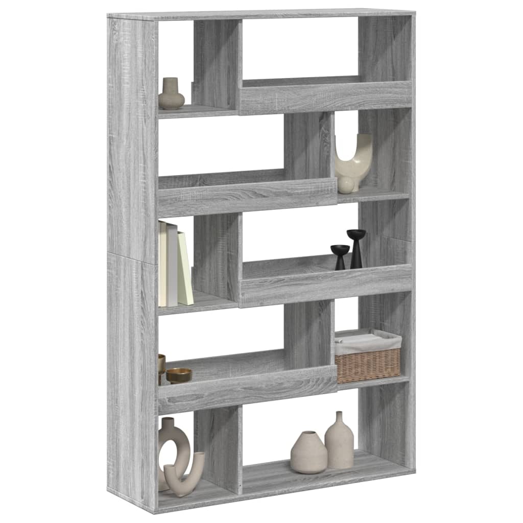 Bibliothèque sonoma gris 100x33x156,5 cm bois d'ingénierie - XIOS