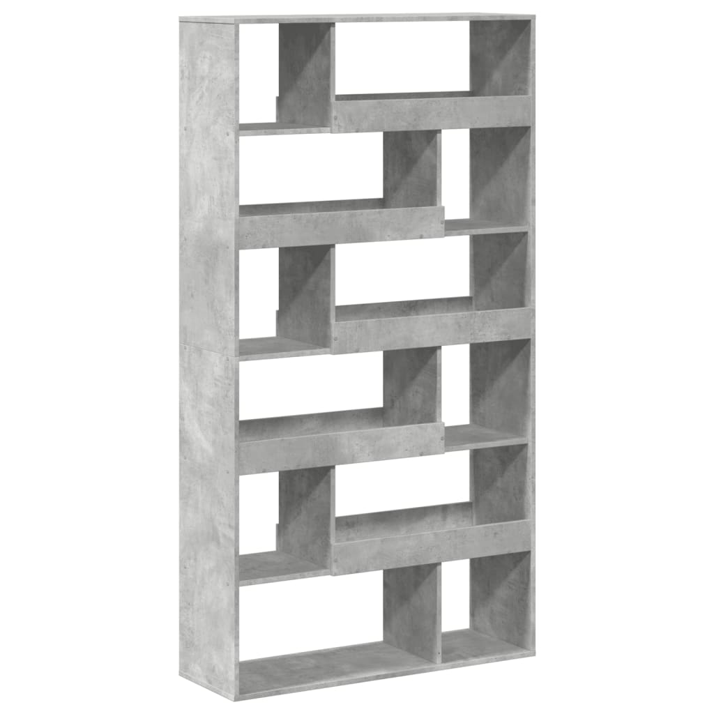 Bibliothèque gris béton 100x33x187,5 cm bois d'ingénierie - XIOS