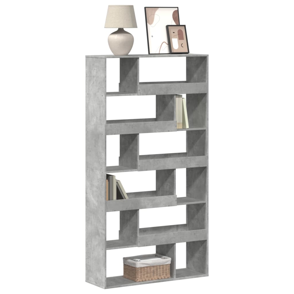 Bibliothèque gris béton 100x33x187,5 cm bois d'ingénierie - XIOS