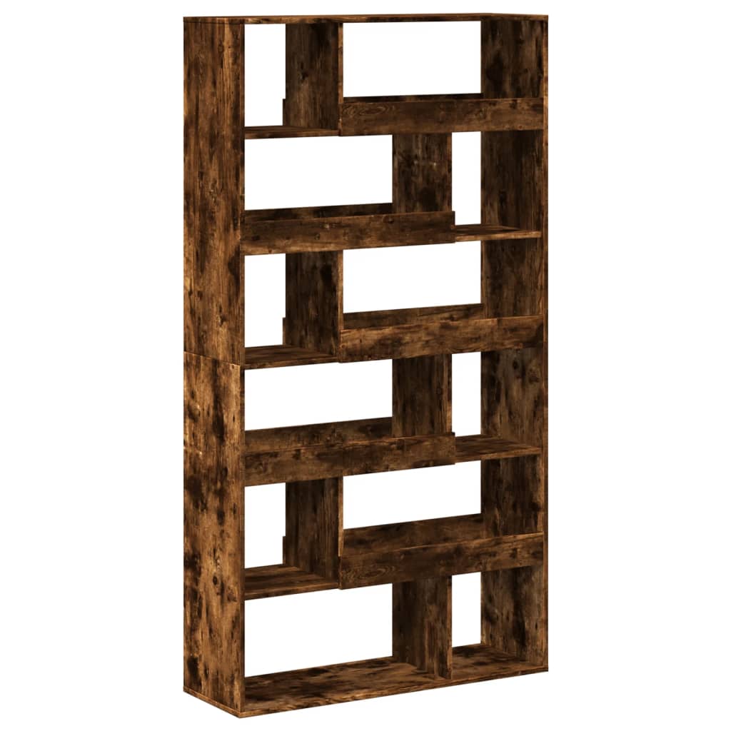 Bibliothèque chêne fumé 100x33x187,5 cm bois d'ingénierie - XIOS